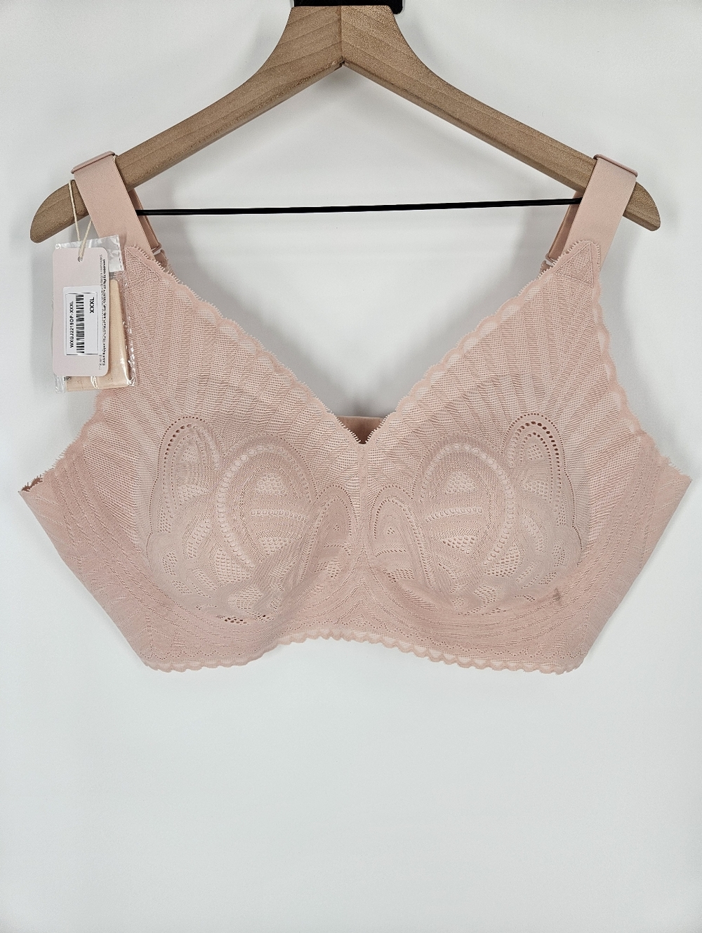 Forlest Pink Lace Scalloped Edge Bra XXXL NWT